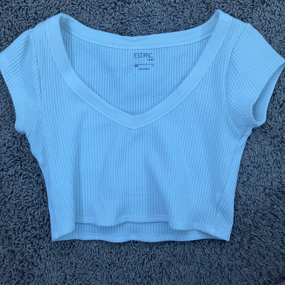 Women's White Ribbed Crop Top